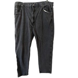 Wrangler‎ Rugged Wear Men's Charcoal Gray Denim Jeans 44x34 Straight Fit